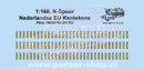 spur (N) Niederländische EU Kennzeichen Decals